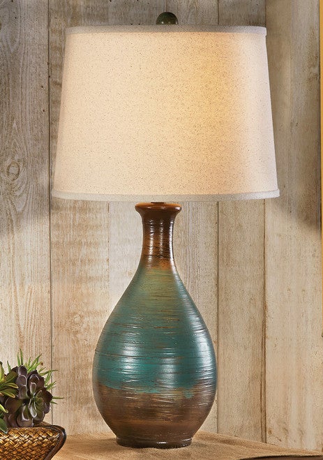 Rippling Water Turquoise Table Lamp
