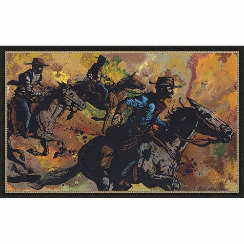 Riding through the Dust Framed Canvas