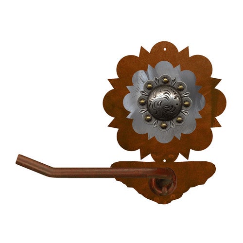 Round Old Silver Berry Toilet Paper Holder