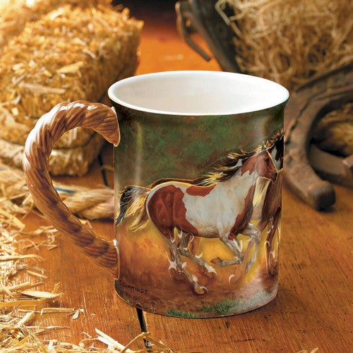 Running Horses Sculpted Mug