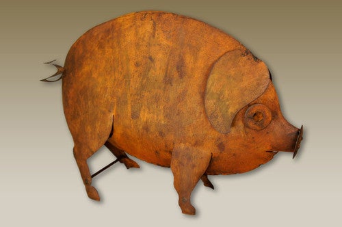 Rustic Metal Pig - Large