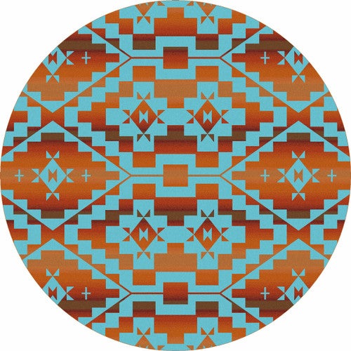 Sacred Trail Red Burst Rug - 8 Ft. Round