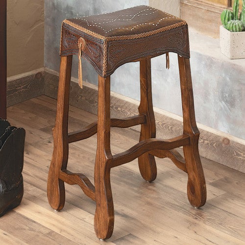 San Antonio Leather Barstool