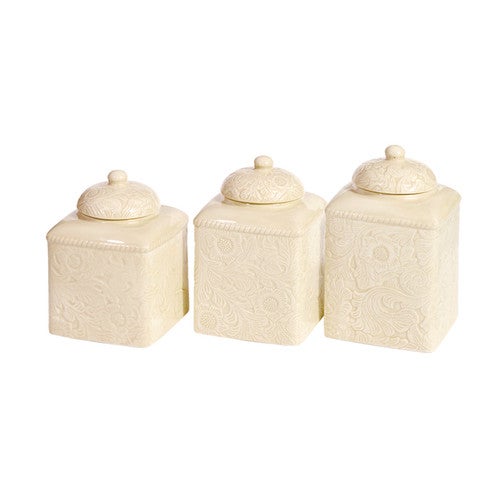 Savannah Cream Canister Set - OVERSTOCK