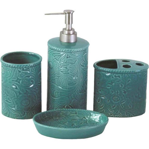 Savannah Turquoise 4pc Bathroom Set