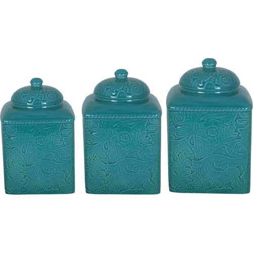 Savannah Turquoise Canister Set - 3 pcs