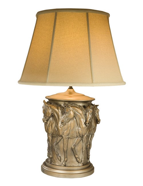 Seven Prancing Horses Vase Lamp