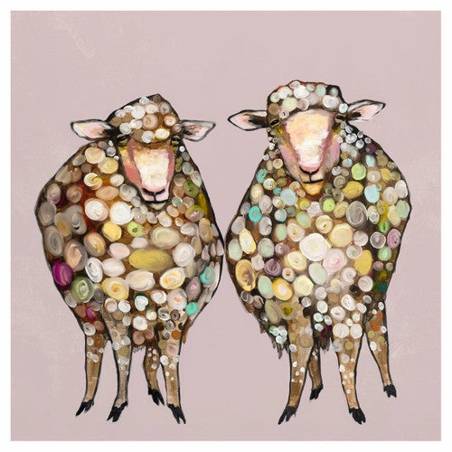 Sheepish Couple Canvas Art