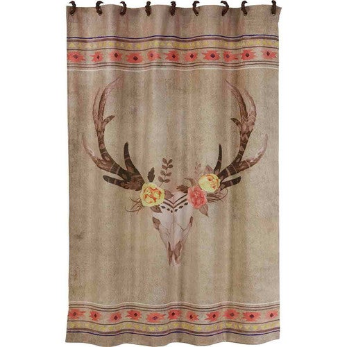 Skull with Flowers Shower Curtain