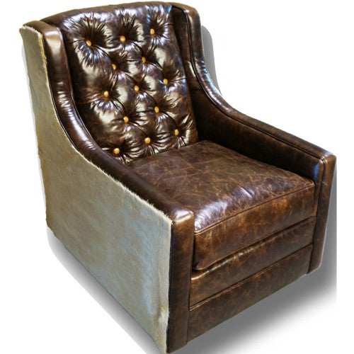 Frozen Earth Tallback Tufted Swivel Glider