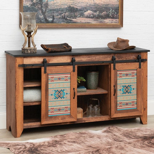 Southwest Aztec Barnwood Console Table