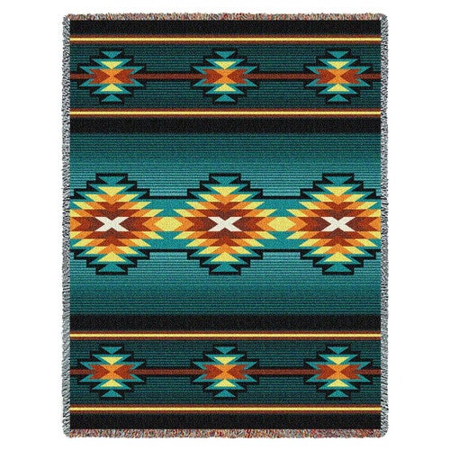 Southwest Geometric Turquoise II Throw