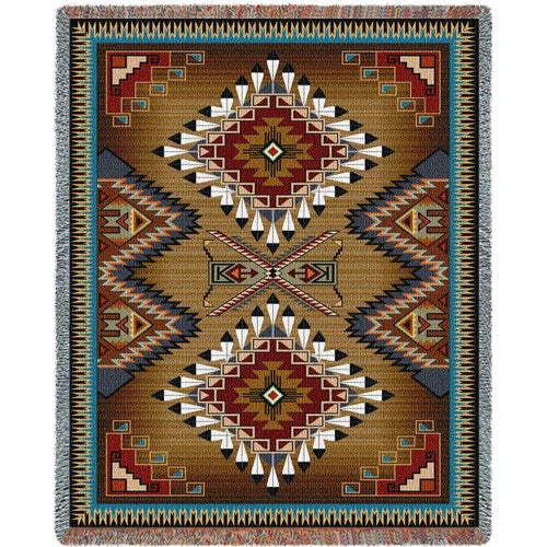 Southwest Sampler Cornflower and Red Extra Large Blanket
