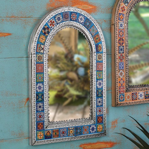 Southwest Talavera Mirror - Blue