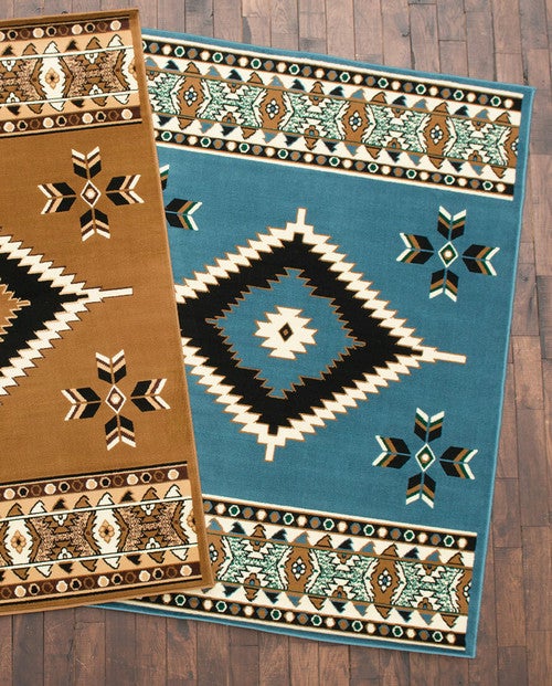 Southwestern Plateau Blue Rug - 4 x 5 - OUT OF STOCK UNTIL 07/18/2025