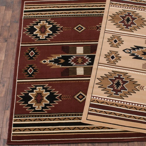 Southwestern Stars Brown Rug - 8 x 10