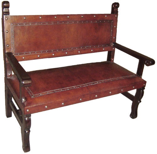 Spanish Heritage Bench - Antique Brown