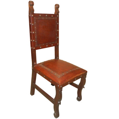 Spanish Heritage Chair with Nailheads - Brown