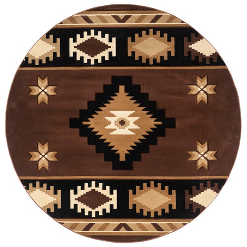 Star Vision Brown Rug - 8 Ft. Round