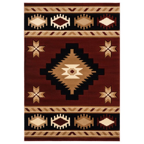 Star Vision Burgundy Rug - 5 x 8