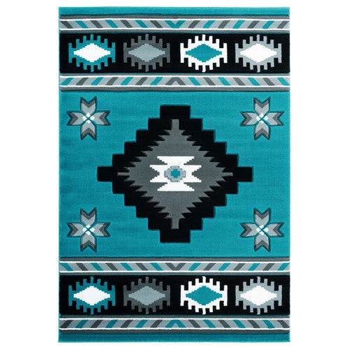 Star Vision Turquoise Rug - 8 Ft. Round