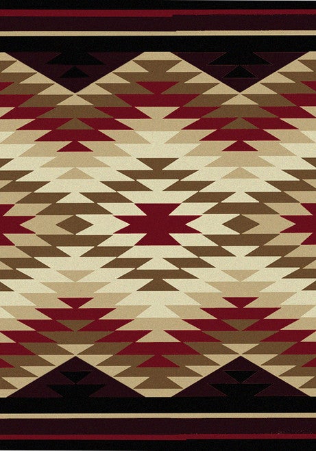 Star Burst Red Rug - 3 x 4
