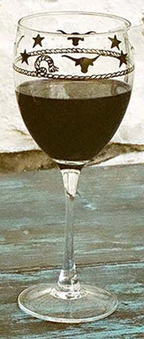 Stars & Longhorns Wine Glasses - Set of 4 - OUT OF STOCK