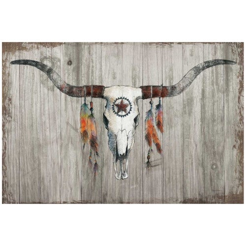 Stylized Longhorn Canvas Art