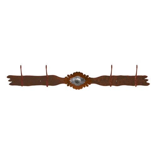 Sun Burst Concho 4 Hook Coat Rack