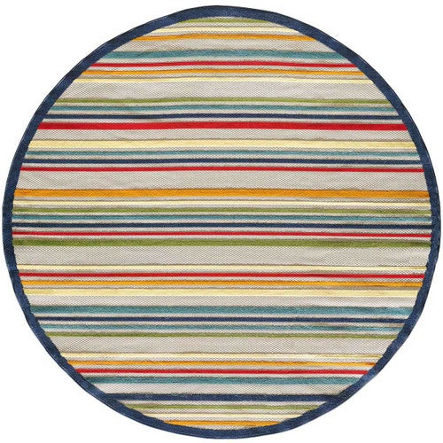 Sun Valley Stripes Indoor/Outdoor Rug - 8 Ft. Round