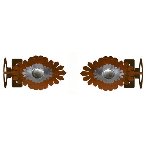 Sunburst Concho Rod Brackets - Set of 2