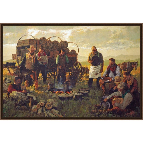 Supper Time Prayer Framed Canvas