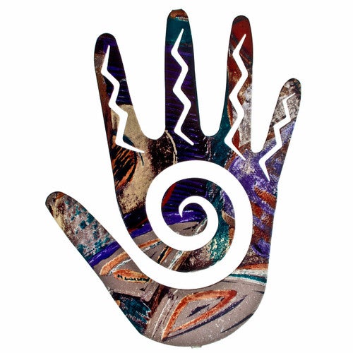 Swirl Hand Metal Wall Art - 12 Inch