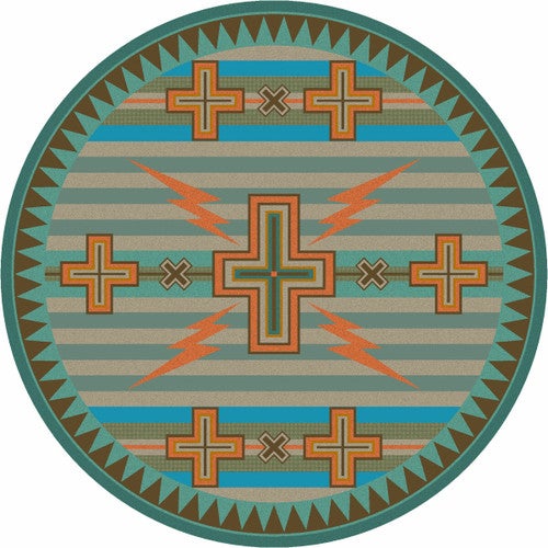 Tempest Turquoise & Gray Rug - 8 Ft. Round