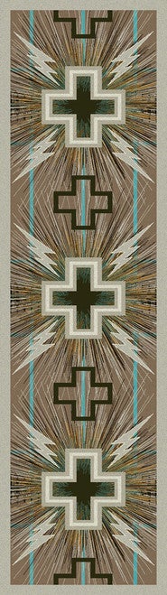 Temple Gray & Turquoise Rug - 2 x 8