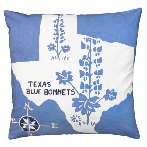 Texas Blue Bonnet Embroidered Pillow