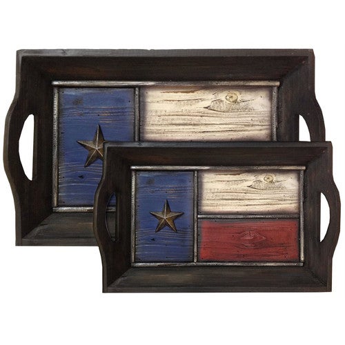 Texas Flag Tray Set