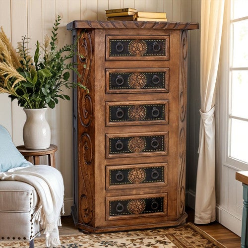 Texas Star Cowhide 6-Drawer Chest