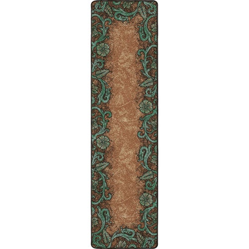 Tooled Turquoise Rug - 2 x 8