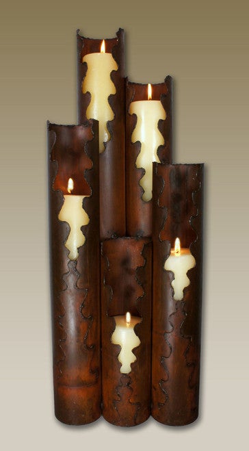 Torn Edge Metal Candle Holder - 5 Candles