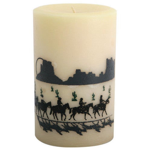 Trail Riders Pillar Candle - 4 Inch