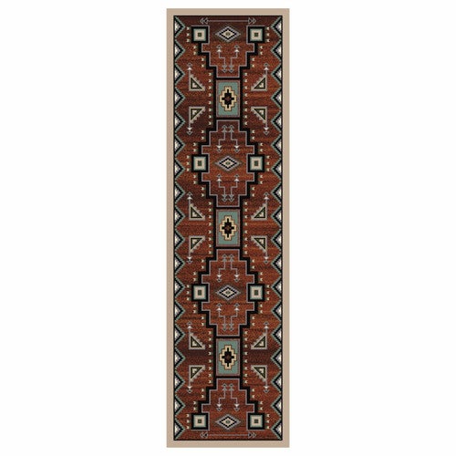 Tribal Rain Red Rug - 2 x 8