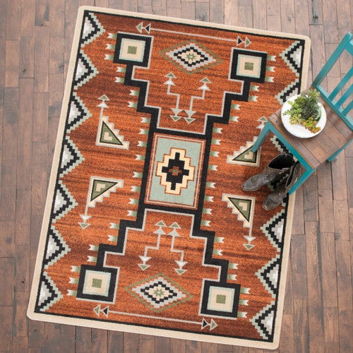 Tribal Rain Red Rug - 5 x 8
