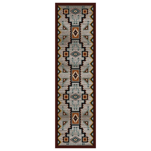 Tribal Rain Turquoise Rug - 2 x 8