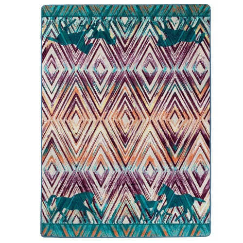 Trotting Horses Rug - 2 x 8