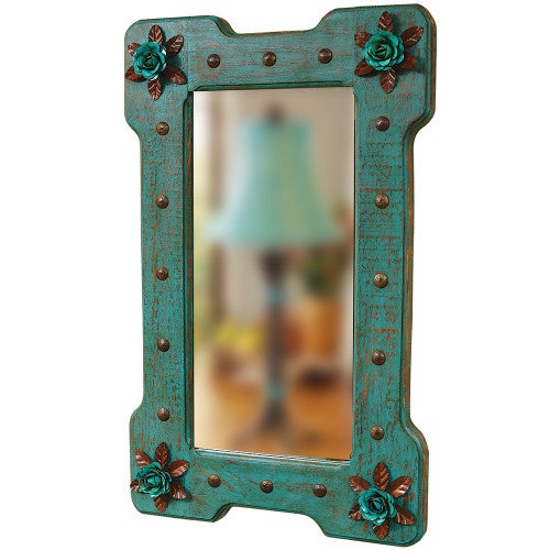 Turquoise Bloom Mirror