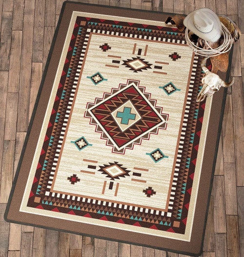 Turquoise Cross Rug - 8 x 11