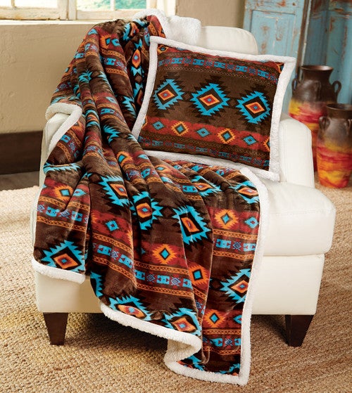Turquoise Diamond Plush Throw