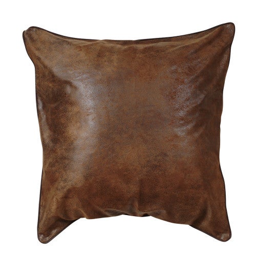 Medium Brown Faux Leather Euro Sham