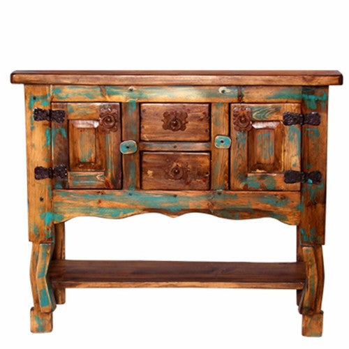 Turquoise Pine Entry Table
